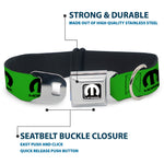 MOPAR Logo Full Color Black/White Seatbelt Buckle Collar - MOPAR Logo Repeat Green/Black