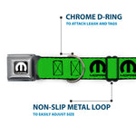 MOPAR Logo Full Color Black/White Seatbelt Buckle Collar - MOPAR Logo Repeat Green/Black