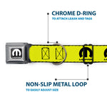 MOPAR Logo Full Color Black/White Seatbelt Buckle Collar - MOPAR Logo Repeat Yelow/Black