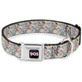 Load image into Gallery viewer, Nick 90'S Icon Black/Blue/Pink Seatbelt Buckle Collar - Nick 90's Rewind 8-Character Mash Up Collage White
