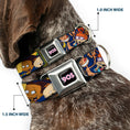 Load image into Gallery viewer, Nick 90'S Icon Full Color Black/Blue/Pink Seatbelt Buckle Collar - Nick 90's Rewind 16-Character Poses Navy Blue