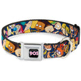 Load image into Gallery viewer, Nick 90'S Icon Full Color Black/Blue/Pink Seatbelt Buckle Collar - Nick 90's Rewind 16-Character Poses Navy Blue