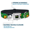 Load image into Gallery viewer, Classic TEENAGE MUTANT NINJA TURTLES Logo Seatbelt Buckle Collar - I "HEART" TMNT/Classic Turtles & Pizza Green