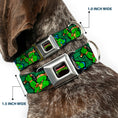 Load image into Gallery viewer, Classic TEENAGE MUTANT NINJA TURTLES Logo Seatbelt Buckle Collar - Classic Teenage Mutant Ninja Turtles Group Pose2/TMNT Green Brick Wall