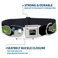 Load image into Gallery viewer, Classic TEENAGE MUTANT NINJA TURTLES Logo Seatbelt Buckle Collar - Classic Teenage Mutant Ninja Turtles Group Faces/TMNT/Ninja Star Black/Green