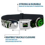Classic TEENAGE MUTANT NINJA TURTLES Logo Seatbelt Buckle Collar - Classic TMNT Group Pose6/KEEPING IT LEAN, MEAN & GREEN Black/Green/White
