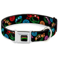 Load image into Gallery viewer, Classic TEENAGE MUTANT NINJA TURTLES Logo Seatbelt Buckle Collar - Classic Teenage Mutant Ninja Turtles Electric Expressions/Turtle Shells Black/Multi Neon