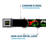 Classic TEENAGE MUTANT NINJA TURTLES Logo Seatbelt Buckle Collar - Classic Teenage Mutant Ninja Turtles Electric Expressions Black/Multi Neon