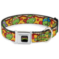 Load image into Gallery viewer, Classic TMNT Logo Seatbelt Buckle Collar - Classic Teenage Mutant Ninja Turtles 4-Turtle Faces Pepperoni Pizza/Turtles Pose16