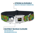 Load image into Gallery viewer, Classic TEENAGE MUTANT NINJA TURTLES Logo Seatbelt Buckle Collar - Teenage Mutant Ninja Turtles Faces Stacked Green/Multi Color