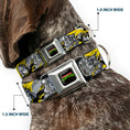 Load image into Gallery viewer, Classic TEENAGE MUTANT NINJA TURTLES Logo Seatbelt Buckle Collar - Teenage Mutant Ninja Turtles Shredder Pose and Icons Grays/Yellow