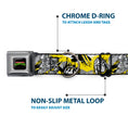 Load image into Gallery viewer, Classic TEENAGE MUTANT NINJA TURTLES Logo Seatbelt Buckle Collar - Teenage Mutant Ninja Turtles Shredder Pose and Icons Grays/Yellow