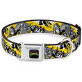 Load image into Gallery viewer, Classic TEENAGE MUTANT NINJA TURTLES Logo Seatbelt Buckle Collar - Teenage Mutant Ninja Turtles Shredder Pose and Icons Grays/Yellow