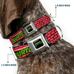 Classic TEENAGE MUTANT NINJA TURTLES Logo Seatbelt Buckle Collar - TEENAGE MUTANT NINJA TURTLES Brick Title Logo Red