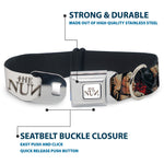 THE NUN Text Logo Full Color White/Grays Seatbelt Buckle Collar - THE NUN Sister Irene Poses Collage