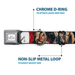 THE NUN Text Logo Full Color White/Grays Seatbelt Buckle Collar - THE NUN Sister Irene Poses Collage