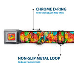 POST FRUITY PEBBLES Logo Full Color Red/Multi Color Seatbelt Buckle Collar - Fruity Pebbles Vivid Cereal CLOSE-UP Multi Color
