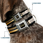 THE POLAR EXPRESS Text Logo Full Color Black/Golds Seatbelt Buckle Collar - POLAR EXPRESS Train Cars Black/Golds