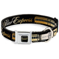 Load image into Gallery viewer, THE POLAR EXPRESS Text Logo Full Color Black/Golds Seatbelt Buckle Collar - POLAR EXPRESS Train Cars Black/Golds