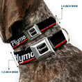 Load image into Gallery viewer, PLYMOUTH Text Logo Full Color Black/White Seatbelt Buckle Collar - PLYMOUTH Text/Stripe Black/White/Gray/Red