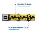 Load image into Gallery viewer, PEANUTS Title Logo Full Color Black/White Seatbelt Buckle Collar - Peanuts Charlie Brown Zig Zag Stripe Yellow/Black