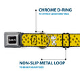 Load image into Gallery viewer, PEANUTS Title Logo Full Color Black/White Seatbelt Buckle Collar - Peanuts Snoopy Smiling Pose/Paw Print Yellow/Black/White