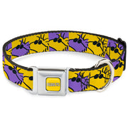 PEANUTS Title Logo Full Color Yellow/White Seatbelt Buckle Collar - Peanuts Woodstock Shades Pose Blocks Blue/Yellow/Black