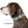 Load image into Gallery viewer, PEANUTS Title Logo Full Color Yellow/White Seatbelt Buckle Collar - Peanuts Snoopy Pose Stacked Yellow
