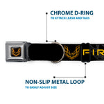 Dog Collar POG-Pontiac Firebird Logo Full Color Black/Golds - Pontiac FIREBIRD/Logo Black/Grays/Golds