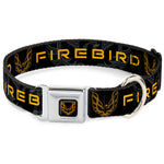 Dog Collar POG-Pontiac Firebird Logo Full Color Black/Golds - Pontiac FIREBIRD/Logo Black/Grays/Golds