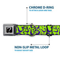 Load image into Gallery viewer, Riddler "?" Black Silver Seatbelt Buckle Collar - Question Mark Scattered Lime Green/Purple