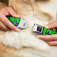 Load image into Gallery viewer, Riddler "?" Black Silver Seatbelt Buckle Collar - Question Mark Scattered Lime Green/Purple