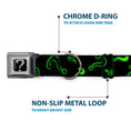 Load image into Gallery viewer, Riddler "?" Black/Silver Seatbelt Buckle Collar - Question Mark Scattere2 Black/Neon Green