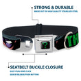 Load image into Gallery viewer, Riddler "?" Black/Green Seatbelt Buckle Collar - THE RIDDLER/Face CLOSE-UP Black/Green