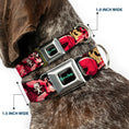 Load image into Gallery viewer, RICK AND MORTY Text Logo Full Color Black/Blue Seatbelt Buckle Collar - Rick and Morty Anatomy Park Collage Reds/Black