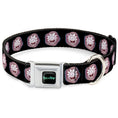 Load image into Gallery viewer, RICK AND MORTY Text Logo Full Color Black/Blue Seatbelt Buckle Collar - Rick and Morty Rick Vaporwave Bullseye Black/Blue/Red/White