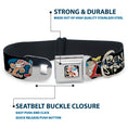 Load image into Gallery viewer, Ren & Stimpy Pose Black Seatbelt Buckle Collar - REN & STIMPY Poses Black/Blue/Yellow