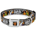 Load image into Gallery viewer, Scooby Doo Face Full Color Black Seatbelt Buckle Collar - SCOOBY DOO Group Pose/Bones