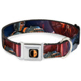 Load image into Gallery viewer, Deadstroke Logo Black/Orange-Red/White Seatbelt Buckle Collar - DEATHSTROKE Pose/BATMAN ARKHAM ORIGINS Logo