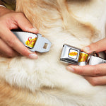 SEINFELD Spotlight Logo Full Color White/Yellow/Red Seatbelt Buckle Collar - SEINFELD Spotlight Logo White/Yellow/Red