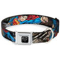 Load image into Gallery viewer, Superman Black/Silver Seatbelt Buckle Collar - Superman Metropolis Face-Off
