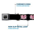 Load image into Gallery viewer, Superman Black Silver Seatbelt Buckle Collar - Super Shield Hibiscus Design Black/Pink