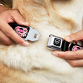 Load image into Gallery viewer, Superman Black Silver Seatbelt Buckle Collar - Super Shield Hibiscus Design Black/Pink