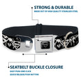 Load image into Gallery viewer, Superman Black Silver Seatbelt Buckle Collar - Superman Shield Splatter Black/White