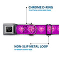 Load image into Gallery viewer, Superman Black Silver Seatbelt Buckle Collar - Superman Logo in Heart Purple/White/Pink