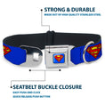 Load image into Gallery viewer, Superman Full Color Blue Seatbelt Buckle Collar - Superman Shield Blue