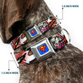 Load image into Gallery viewer, Superman Full Color Blue Seatbelt Buckle Collar - Superman Color Flying Bricks Scene