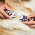 Load image into Gallery viewer, Superman Full Color Blue Seatbelt Buckle Collar - Superman Color Flying Bricks Scene