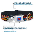 Load image into Gallery viewer, Superman Full Color Blue Seatbelt Buckle Collar - SUPERMAN Action Blocks Red/Blue