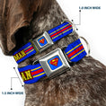 Load image into Gallery viewer, Superman Full Color Blue Seatbelt Buckle Collar - SUPERMAN/Shield Stripe Blue/Yellow/Red